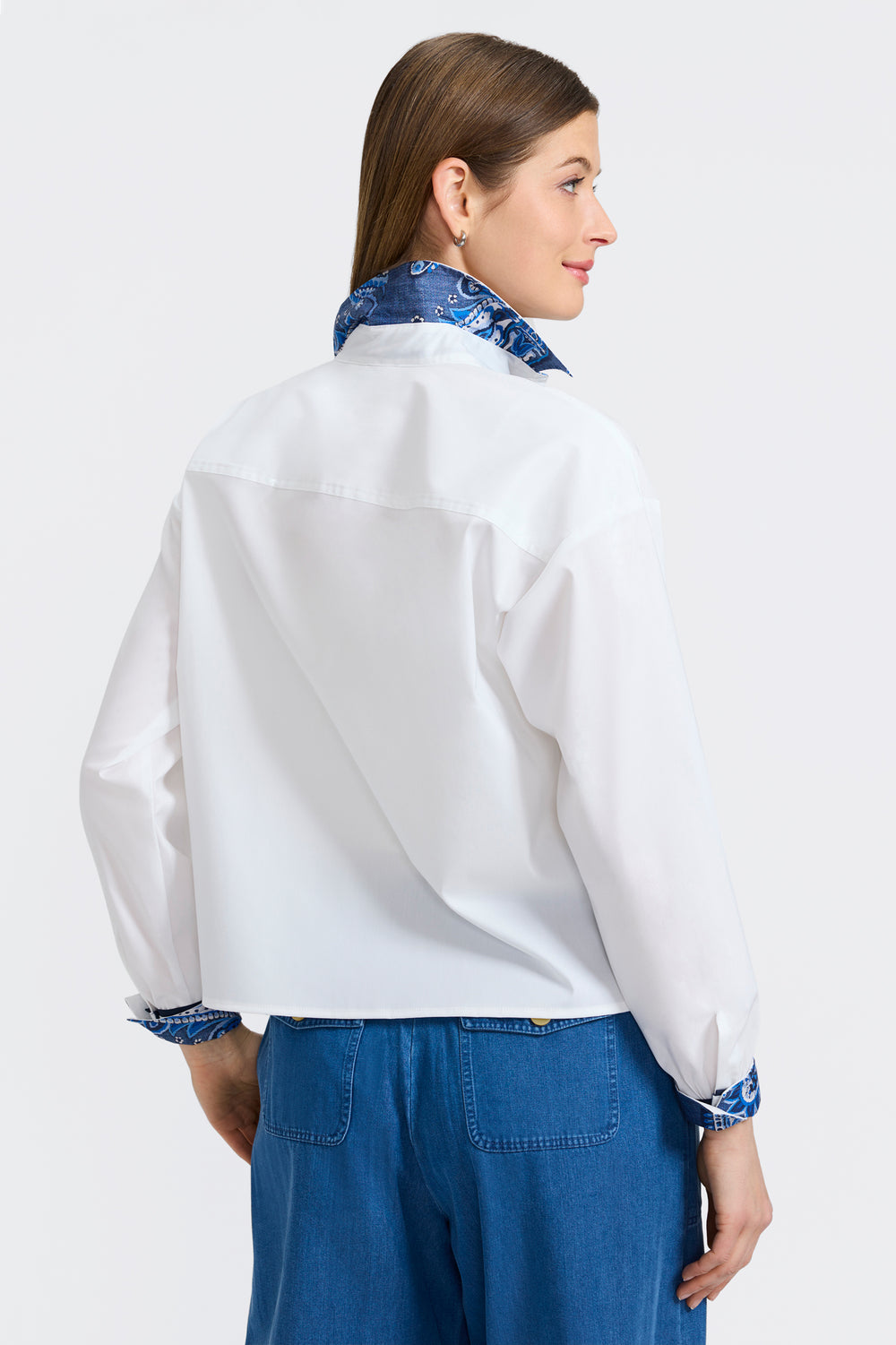 203824 - Marina Paisley Accent Blouse-02-Tops/Blouses-Foxcroft-Krista Anne's Boutique, Women's Fashion and Accessories Located in Oklahoma City, OK and Black Mountain, NC