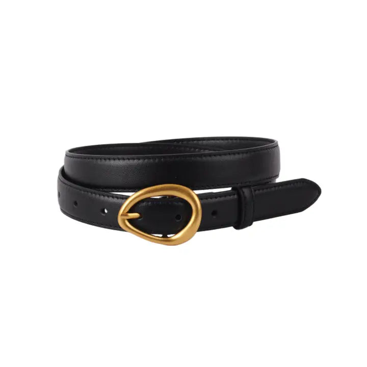 5257 - Basic Leather Belt with Asymmetrical Buckle-09-Accessories-Most Wanted USA-Krista Anne's Boutique, Women's Fashion and Accessories Located in Oklahoma City, OK and Black Mountain, NC