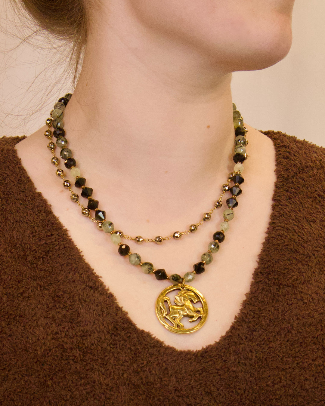 NW-25-115 - Double Strand Horse Pendant Necklace-10-Jewelry-Michele Busch Jewelry-Krista Anne's Boutique, Women's Fashion and Accessories Located in Oklahoma City, OK and Black Mountain, NC