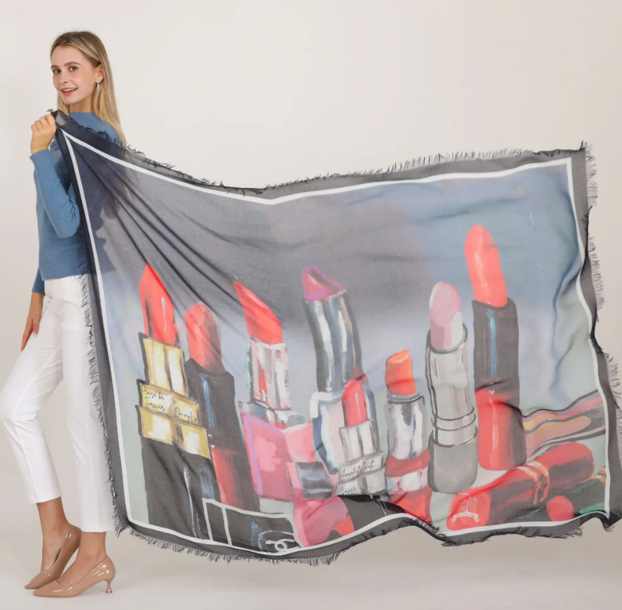 D-1004 - "My Lips are Anointed" Silk Blend Scarf-08-Scarves/Wraps-Love's Pure Light-Krista Anne's Boutique, Women's Fashion and Accessories Located in Oklahoma City, OK and Black Mountain, NC
