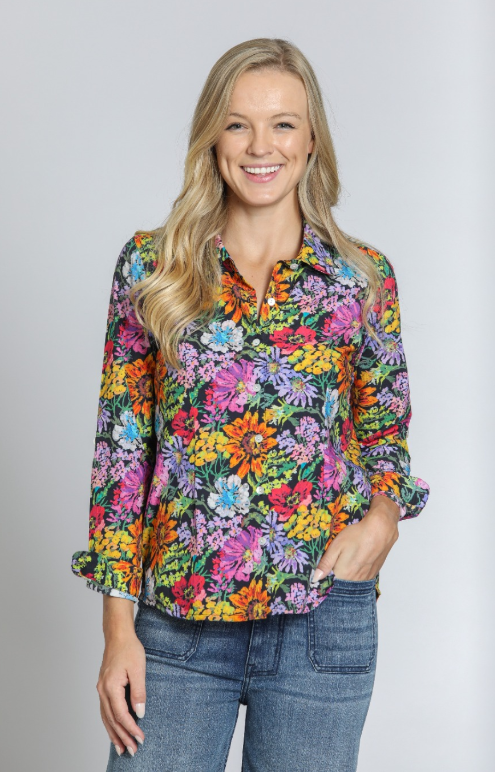 T37P/B-882D/CT - Classic Button-Up Shirt-02-Tops/Blouses-Apny Apparel Inc-Krista Anne's Boutique, Women's Fashion and Accessories Located in Oklahoma City, OK and Black Mountain, NC