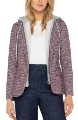LM1599TL48 - Boyfriend Blazer w/ Removeable Hood-01-Jackets/Blazers-Liverpool-Krista Anne's Boutique, Women's Fashion and Accessories Located in Oklahoma City, OK and Black Mountain, NC