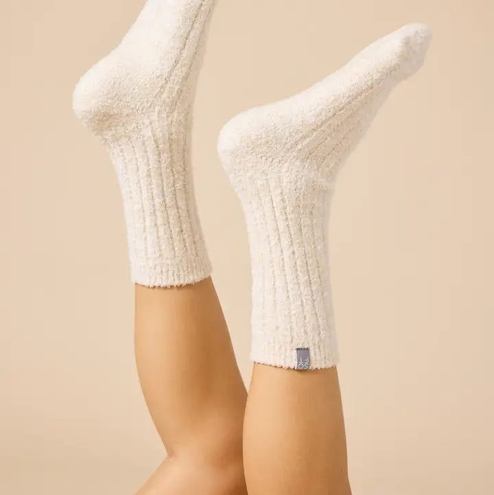 1300 - Marshmallow Crew Socks-09-Accessories-Softies-Krista Anne's Boutique, Women's Fashion and Accessories Located in Oklahoma City, OK and Black Mountain, NC