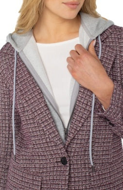 LM1599TL48 - Boyfriend Blazer w/ Removeable Hood-01-Jackets/Blazers-Liverpool-Krista Anne's Boutique, Women's Fashion and Accessories Located in Oklahoma City, OK and Black Mountain, NC