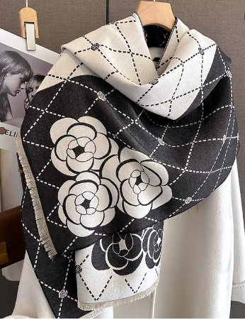 Diamond Floral Ultra Soft Scarf-08-Scarves/Wraps-Aslan Rose-Krista Anne's Boutique, Women's Fashion and Accessories Located in Oklahoma City, OK and Black Mountain, NC