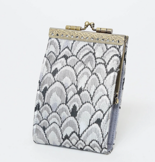 CHR-104 - Small Feathers Brocade Card Wallet with RFID Protection-12-Gifts-Cathayana-Krista Anne's Boutique, Women's Fashion and Accessories Located in Oklahoma City, OK and Black Mountain, NC