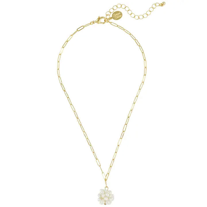 3693W - Pearl Cluster Long Necklace-10-Jewelry-Susan Shaw-Krista Anne's Boutique, Women's Fashion and Accessories Located in Oklahoma City, OK and Black Mountain, NC