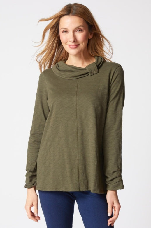 27556 - Cotton Pebble Cowl Tunic-03-Tees/Tanks-Habitat-Krista Anne's Boutique, Women's Fashion and Accessories Located in Oklahoma City, OK and Black Mountain, NC