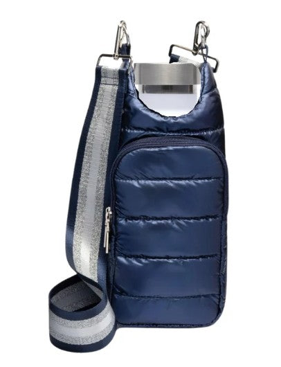 WBB1-ShinyNavy - Puffer HydroBag® with Accent Shoulder Strap-09-Accessories-Wanderfull-Krista Anne's Boutique, Women's Fashion and Accessories Located in Oklahoma City, OK and Black Mountain, NC
