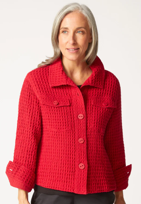 60320 - Washed Honeycomb Shacket-01-Jackets/Blazers-Habitat-Krista Anne's Boutique, Women's Fashion and Accessories Located in Oklahoma City, OK and Black Mountain, NC