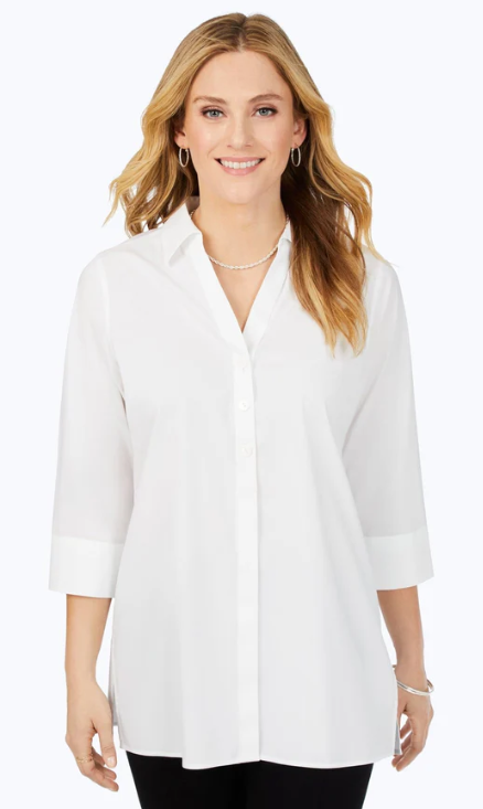 190131 - Pamela Essential Stretch No Iron Tunic-02-Tops/Blouses-Foxcroft-Krista Anne's Boutique, Women's Fashion and Accessories Located in Oklahoma City, OK and Black Mountain, NC