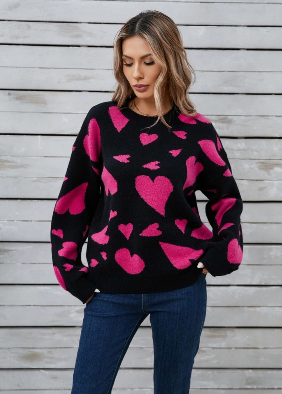 CWOSWL5779 - Lots of Love Sweater-05-Sweaters-Ninexis-Krista Anne's Boutique, Women's Fashion and Accessories Located in Oklahoma City, OK and Black Mountain, NC