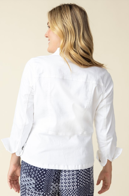 11412 - Stretch Denim Moto Jacket-01-Jackets/Blazers-Habitat-Krista Anne's Boutique, Women's Fashion and Accessories Located in Oklahoma City, OK and Black Mountain, NC