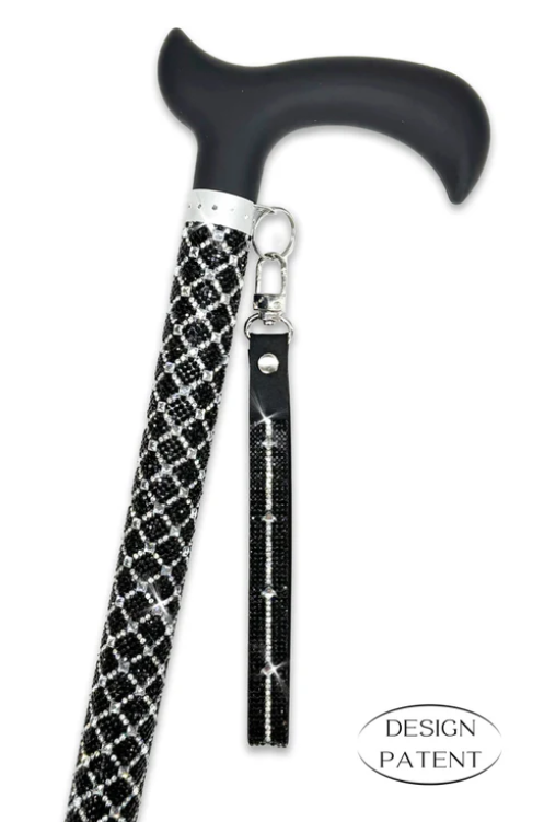 JKC125.BKSI - Black/Silver Cross Sugar Cane-09-Accessories-Jacqueline Kent-Krista Anne's Boutique, Women's Fashion and Accessories Located in Oklahoma City, OK and Black Mountain, NC