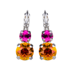 E-1190-4001-RO6 - Must-Have Double Stone Leverback Earrings