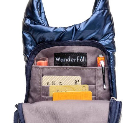 WBB1-ShinyNavy - Puffer HydroBag® with Accent Shoulder Strap-09-Accessories-Wanderfull-Krista Anne's Boutique, Women's Fashion and Accessories Located in Oklahoma City, OK and Black Mountain, NC