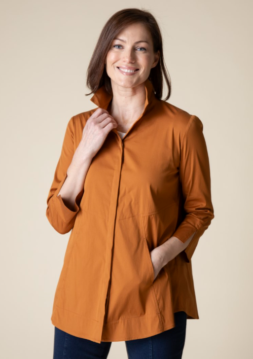 15019 - Hidden Placket Swing Shirt-02-Tops/Blouses-Habitat-Krista Anne's Boutique, Women's Fashion and Accessories Located in Oklahoma City, OK and Black Mountain, NC