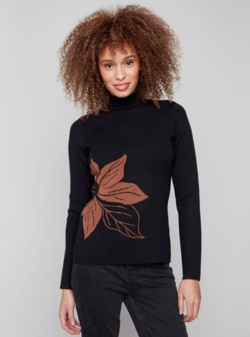 C2681PR-965B - Reversible Mock Neck Sweater-05-Sweaters-Charlie B.-Krista Anne's Boutique, Women's Fashion and Accessories Located in Oklahoma City, OK and Black Mountain, NC