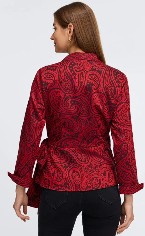 202458 - Salina Long Sleeve Blouse-02-Tops/Blouses-Foxcroft-Krista Anne's Boutique, Women's Fashion and Accessories Located in Oklahoma City, OK and Black Mountain, NC