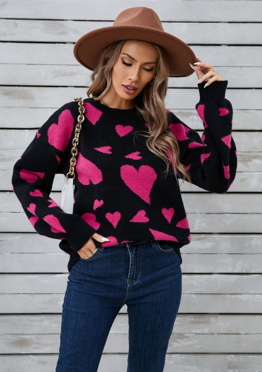 CWOSWL5779 - Lots of Love Sweater-05-Sweaters-Ninexis-Krista Anne's Boutique, Women's Fashion and Accessories Located in Oklahoma City, OK and Black Mountain, NC