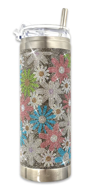 JKT116 - Flower Power Tumbler-12-Gifts-Jacqueline Kent-Krista Anne's Boutique, Women's Fashion and Accessories Located in Oklahoma City, OK and Black Mountain, NC