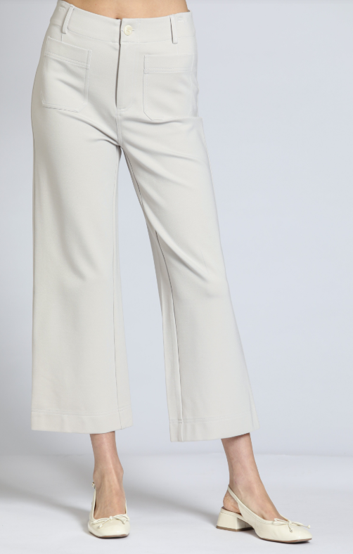 E168 - Ponte Cropped Wide Leg Pant w/ Patch Pocket-04-Bottoms-Apny Apparel Inc-Krista Anne's Boutique, Women's Fashion and Accessories Located in Oklahoma City, OK and Black Mountain, NC