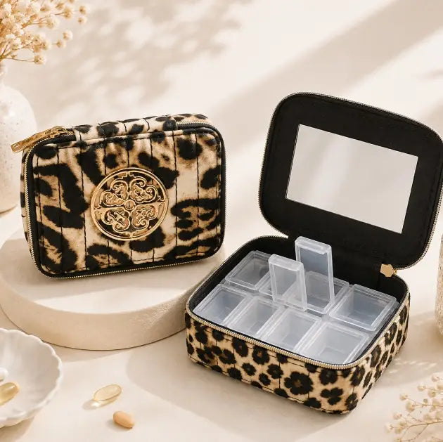 Travel Pill Organizer and Jewelry Box