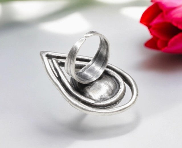 4479 - Teardrop Crystal Adjustable Ring-10-Jewelry-Ancient Bazaar-Krista Anne's Boutique, Women's Fashion and Accessories Located in Oklahoma City, OK and Black Mountain, NC