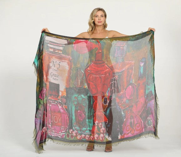 D-175 - "Your Perfumes" Silk Blend Scarf-08-Scarves/Wraps-Love's Pure Light-Krista Anne's Boutique, Women's Fashion and Accessories Located in Oklahoma City, OK and Black Mountain, NC