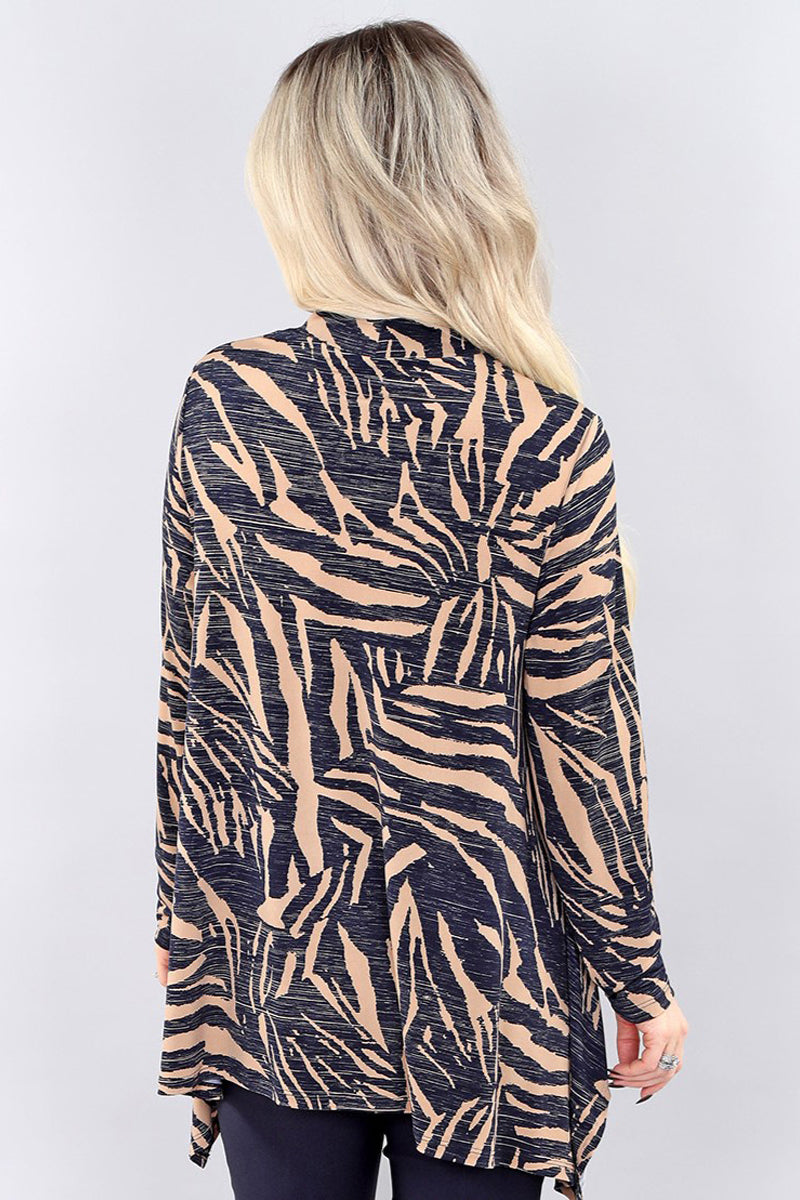 25F1960 - Stripe Print Mock Neck Top-02-Tops/Blouses-Michael Tyler Collections-Krista Anne's Boutique, Women's Fashion and Accessories Located in Oklahoma City, OK and Black Mountain, NC