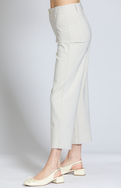 E168 - Ponte Cropped Wide Leg Pant w/ Patch Pocket-04-Bottoms-Apny Apparel Inc-Krista Anne's Boutique, Women's Fashion and Accessories Located in Oklahoma City, OK and Black Mountain, NC