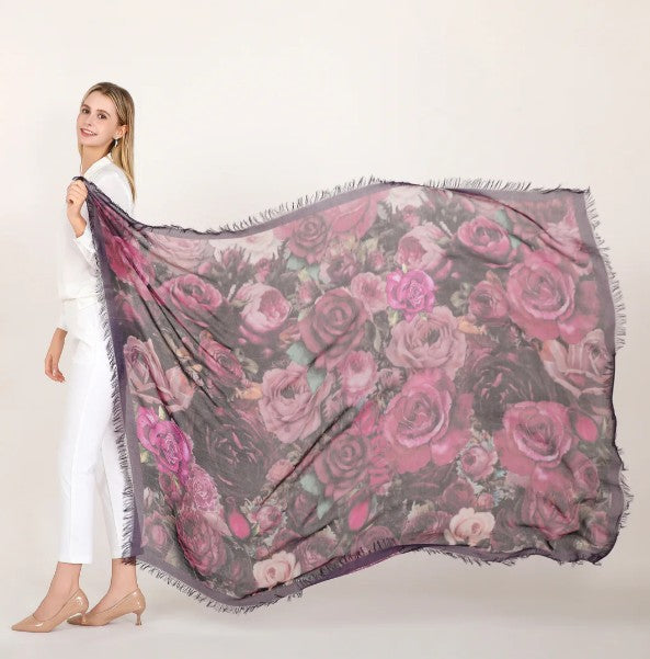 D-1008 - "Good Things Grow" Silk Blend Scarf-08-Scarves/Wraps-Love's Pure Light-Krista Anne's Boutique, Women's Fashion and Accessories Located in Oklahoma City, OK and Black Mountain, NC