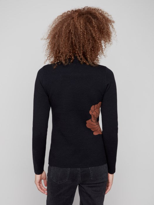 C2681PR-965B - Reversible Mock Neck Sweater-05-Sweaters-Charlie B.-Krista Anne's Boutique, Women's Fashion and Accessories Located in Oklahoma City, OK and Black Mountain, NC