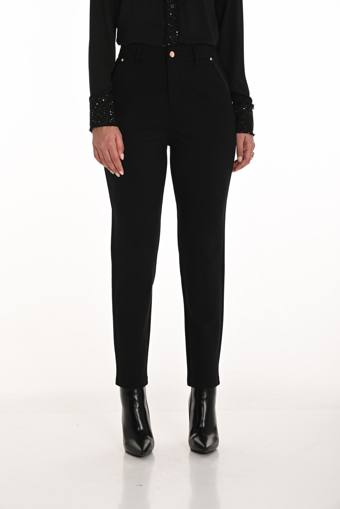 253731 - High Waist Slim Ankle Pant-04-Bottoms-Frank Lyman-Krista Anne's Boutique, Women's Fashion and Accessories Located in Oklahoma City, OK and Black Mountain, NC