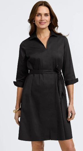 202817 - Agnes Stretch Matte Sateen 3/4 Sleeve Dress-06-Dresses/Jumpsuits-Foxcroft-Krista Anne's Boutique, Women's Fashion and Accessories Located in Oklahoma City, OK and Black Mountain, NC