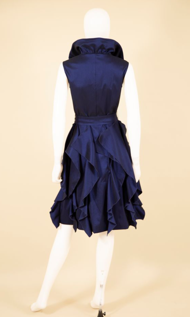 S24001 - Ruffle Skirt Duponi Dress-06-Dresses/Jumpsuits-Samuel Dong-Krista Anne's Boutique, Women's Fashion and Accessories Located in Oklahoma City, OK and Black Mountain, NC