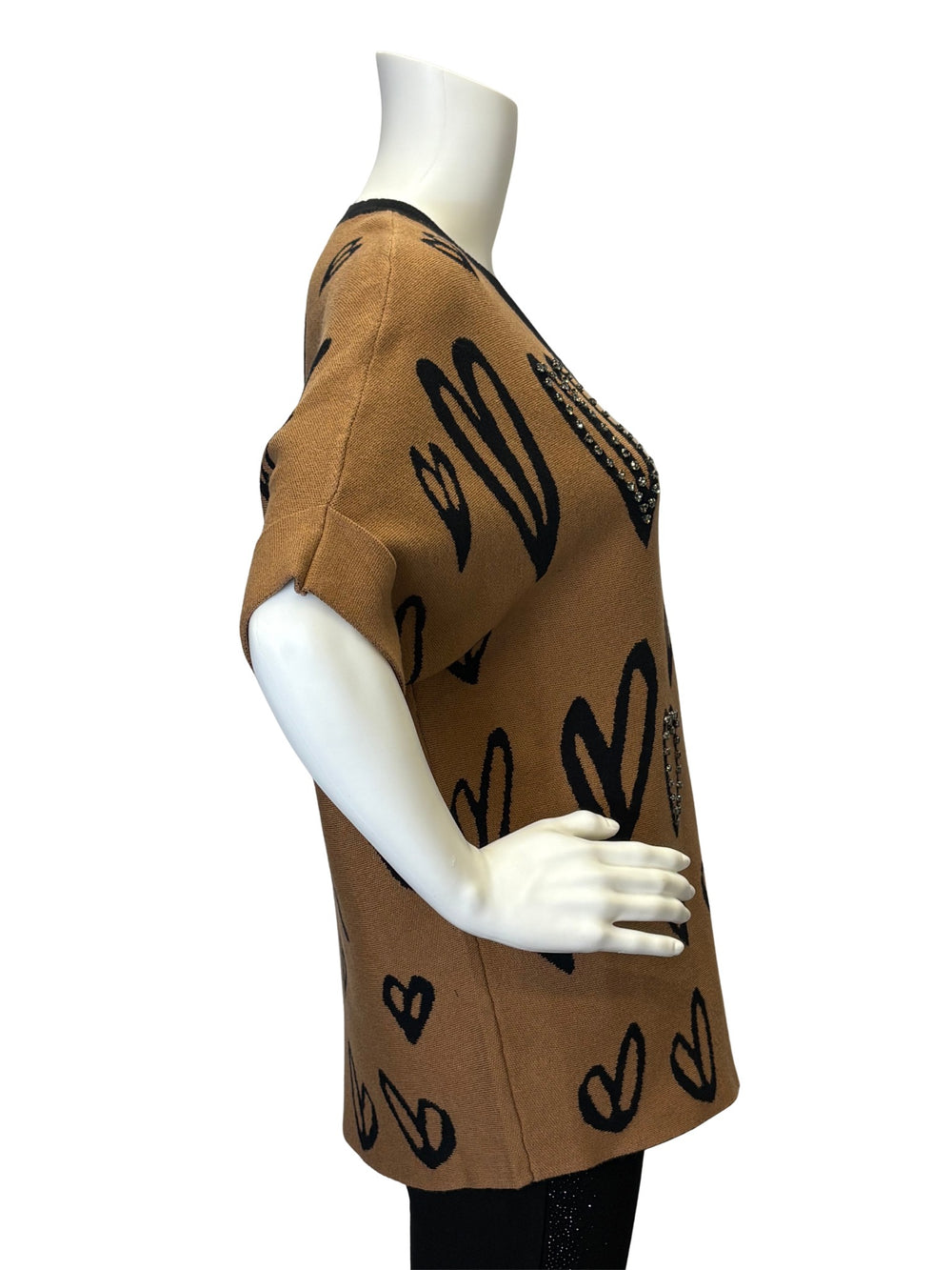 FE775 - Urban Vibe Hearts Tunic-02-Tops/Blouses-Picadilly-Krista Anne's Boutique, Women's Fashion and Accessories Located in Oklahoma City, OK and Black Mountain, NC