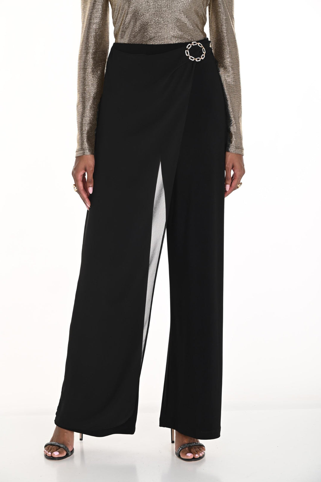 259009 - Chain Detail Wide-Leg Pant-04-Bottoms-Frank Lyman-Krista Anne's Boutique, Women's Fashion and Accessories Located in Oklahoma City, OK and Black Mountain, NC