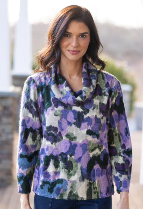 50739 - Aspen Knit Brushstrokes Easy Cowl-02-Tops/Blouses-Habitat-Krista Anne's Boutique, Women's Fashion and Accessories Located in Oklahoma City, OK and Black Mountain, NC