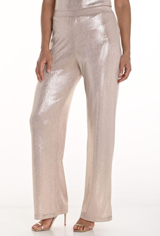 258281 - Metallic Wide Leg Pant-04-Bottoms-Frank Lyman-Krista Anne's Boutique, Women's Fashion and Accessories Located in Oklahoma City, OK and Black Mountain, NC