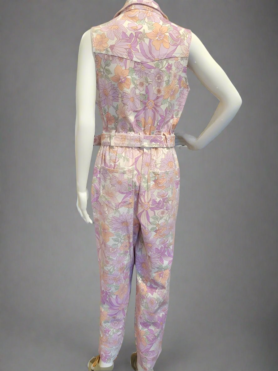 73979 - Floral Woven Twill Jumpsuit-06-Dresses/Jumpsuits-Aslan Rose-Krista Anne's Boutique, Women's Fashion and Accessories Located in Oklahoma City, OK and Black Mountain, NC