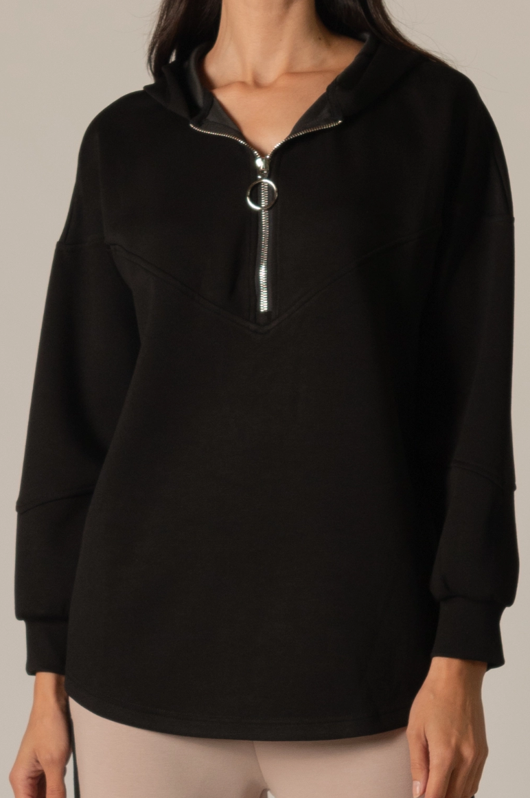 PT10959 - "Butter Modal" Half Zip Hooded Top-02-Tops/Blouses-P. Cill-Krista Anne's Boutique, Women's Fashion and Accessories Located in Oklahoma City, OK and Black Mountain, NC