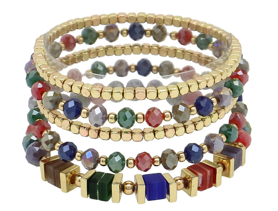 B-1820MUL - Cleo Stretch Bracelets-10-Jewelry-What's Hot Jewelry-Krista Anne's Boutique, Women's Fashion and Accessories Located in Oklahoma City, OK and Black Mountain, NC