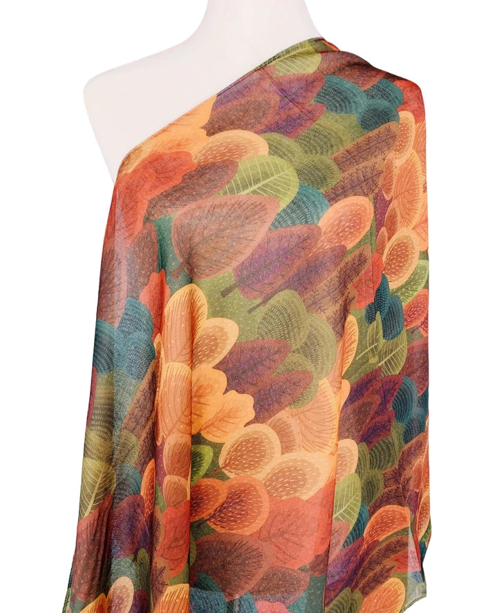 JC071155 - Falling Leaves Scarf-08-Scarves/Wraps-JC Sunny Fashion-Krista Anne's Boutique, Women's Fashion and Accessories Located in Oklahoma City, OK and Black Mountain, NC