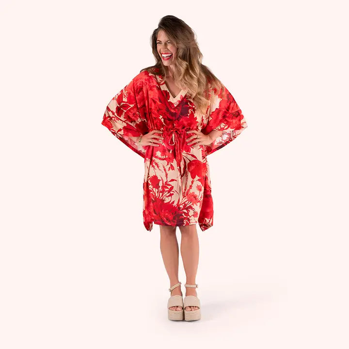 BCU7 - Floral Beach Cover-Up-06-Dresses/Jumpsuits-Powder-Krista Anne's Boutique, Women's Fashion and Accessories Located in Oklahoma City, OK and Black Mountain, NC