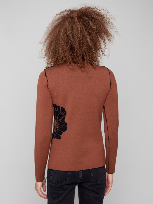 C2681PR-965B - Reversible Mock Neck Sweater-05-Sweaters-Charlie B.-Krista Anne's Boutique, Women's Fashion and Accessories Located in Oklahoma City, OK and Black Mountain, NC