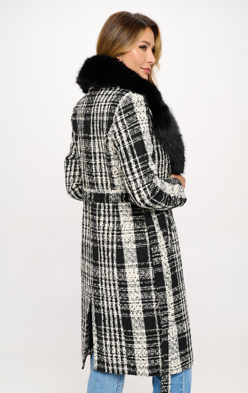 WB466L1 - Lily Plaid Vegan Wool Coat-07-Coats/Outerwear-B Coature-Krista Anne's Boutique, Women's Fashion and Accessories Located in Oklahoma City, OK and Black Mountain, NC