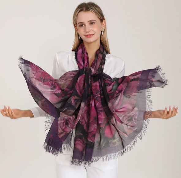 D-1008 - "Good Things Grow" Silk Blend Scarf-08-Scarves/Wraps-Love's Pure Light-Krista Anne's Boutique, Women's Fashion and Accessories Located in Oklahoma City, OK and Black Mountain, NC
