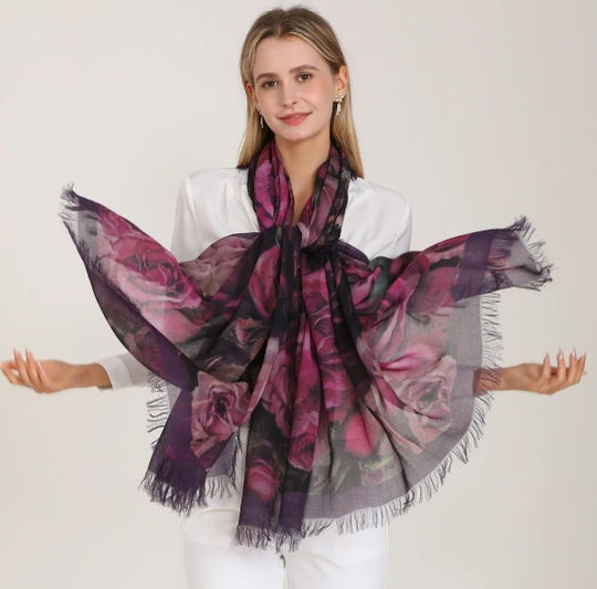 D-1008 - "Good Things Grow" Silk Blend Scarf-08-Scarves/Wraps-Love's Pure Light-Krista Anne's Boutique, Women's Fashion and Accessories Located in Oklahoma City, OK and Black Mountain, NC