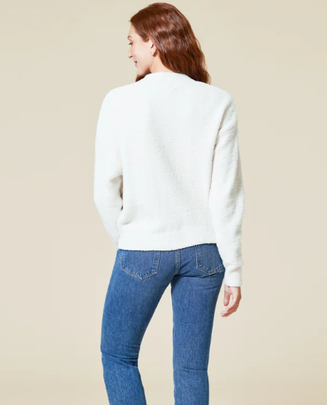 6800-0 - Marshmallow Crop Cardigan-01-Jackets/Blazers-Softies-Krista Anne's Boutique, Women's Fashion and Accessories Located in Oklahoma City, OK and Black Mountain, NC